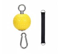 PciDinFo Boule d'Entraînement Poignet Poignée Musculation Grip Élément Acier PU Raffiné Groove Résistance Multifonction pour Athlète Sportif Escalade Salle, 7CM, Balle Jaune+Boîte W