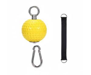 PciDinFo Boule d'Entraînement Poignet Poignée Musculation Grip Élément Acier PU Raffiné Groove Résistance Multifonction pour Athlète Sportif Escalade Salle, 7CM, Balle Jaune+Boîte W