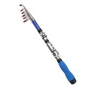 PciDinFo Canne à Pêche Télescopique, Canne Extensible, Canne à Pêche, Canne à Lancer avec Support et Poignée en Acier Inoxydable pour La Pêche en Eau Douce et, Bleu 1.5m