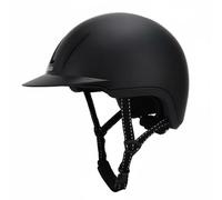 PciDinFo Casque d'Équitation Sécurité Protection Tête Légèreté Ventilation Mesh Doublure Boucle Réglable Destiné Enfants Adultes Entraînement Quotidien Plein Air, Noir Mat, L58-62cm