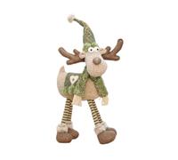 PciDinFo Christmas Elk Figurine Renne en Peluche Debout Décoration Ornement Poupée Tissu Fonction Stable Convient pour Cadeau Fête Décoration Intérieur Extérie, À Quatre Pattes
