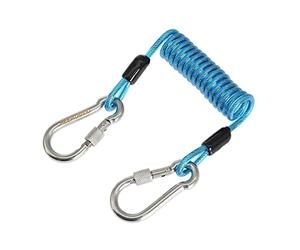 PciDinFo Cordon de Plongée Rétractable en Spirale avec Ressort, Boucle de Déclenchement, Idéal pour La Navigation de Plaisance, La Chasse et Le Camping, Bleu