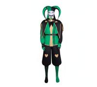 PciDinFo Costume de Clown Performance Costume Déguisement Harlequin Tenue Rôle Polyester Chapeau Scène Détail Distinctif Finition Expressive Adapté Cosplay, Vert, XXL