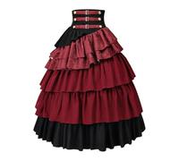 PciDinFo Costume de Gothique pour Femme pour La Soirée Du Nouvel An dans Un Club Médiéval, Rouge, Xl