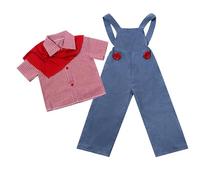 PciDinFo Costume Enfant Déguisement Uniforme Salopette Chemise Écharpe Polyester Ensemble Adapté pour Atelier Scolaire Fête Costumée Activité Récréativ, L