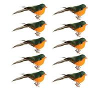 PciDinFo Décorations de Noël En Forme de Cardinaux, Lot de 10 Cardinaux avec Pinces, Petits Oiseaux Artificiels pour Loisirs Créatifs, Vert Robin