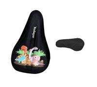 PciDinFo Ensemble de Selle de Vélo 2 Pièces pour Enfants, Coussin de Selle avec Housse de Pluie, Rembourrage Doux, Absorption des Chocs pour Garçons et Filles, m, Noir