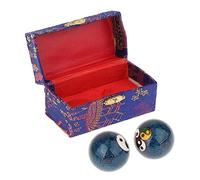 PciDinFo Lot de 2 Balles de Massage pour Les Mains, Balles de Massage Chinoises avec Boîte de Rangement, Cadeau Fitness Portable, Balles de Baoding Chinoises P, Bleu bavardage
