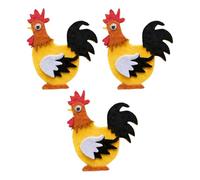 PciDinFo Lot de 3 Décorations de Pâques En Feutrine En Forme de Coq, à Garnir dans Un Panier pour Vos Créations DIY et Décoration Intérieure.