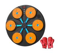 PciDinFo Machine de Boxe Musicale, Entraîneur de Boxe Musicale, Mur de Boxe électronique, Cible de Boxe, Gants Orange pour Enfants