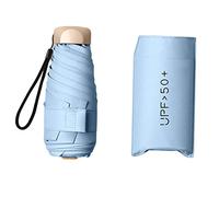 PciDinFo Mini Parapluie Compact, Pliable, Imperméable et Léger, avec Une Poignée Robuste, Idéal pour Les, Le Bureau, Les Cadeaux et La Famille, Bleu Clair