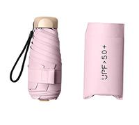 PciDinFo Mini Parapluie Compact, Pliable, Imperméable et Léger, avec Une Poignée Robuste, Idéal pour Les, Le Bureau, Les Cadeaux et La Famille, Rose Clair