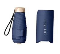 PciDinFo Mini Parapluie Compact, Pliable, Imperméable et Léger, avec Une Poignée Robuste, Idéal pour Les, Le Bureau, Les Cadeaux et La Famille, Bleu foncé