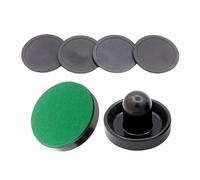 PciDinFo Pack de Poussoirs et de Palets Ronds pour Table de Jeu de Hockey sur Air, Noir, 6,4 cm