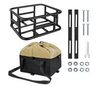 PciDinFo Panier Arrière Métallique pour Vélo avec Poche Intérieure, Capacité de de 30 Kg, Polyvalent, pour Vélos Pliants, Dimensions : 34,3 X 30,5 X 15