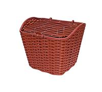 PciDinFo Panier de Vélo Avant avec Couvercle, Accessoire de Cyclisme en Plastique Léger, Idéal pour Les Sorties en Famille, Brun