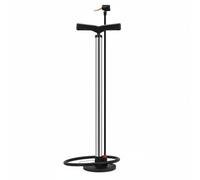 PciDinFo Pompe à Air pour Vélo Pompe Manuelle Gonfleur de Sol Jauge de Pression Intégrée Mécanisme Double Tête Fonction Haute Pression Adaptée Cyclisme Maison Garage Loisirs, Argent, Long