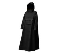PciDinFo Poncho Imperméable à Capuche pour Adultes, Femmes et Hommes. Imperméable Confortable En Tissu Oxford. Protection Complète. Veste de Pluie Longue Unise, Black L