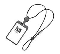 PciDinFo Porte-badge Infirmier avec Cordon Rétractable Support de Carte d'Identité Extensible Housse Étanche Transparente Coque de Protection en PP Convenant, Noir