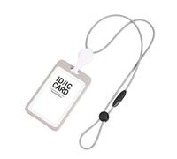 PciDinFo Porte-badge Infirmier avec Cordon Rétractable Support de Carte d'Identité Extensible Housse Étanche Transparente Coque de Protection en PP Convenant, Gris
