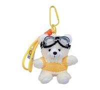 PciDinFo Porte-clés Peluche Ourson Porte-Clef Sac Pendentif Jouet Animal Créatif Décoration Fonction Mini Peluche Douce Adapté Bureau Sac à Dos Coll, Ours Jaune