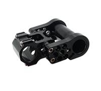 PciDinFo Rallonge de Guidon de Vélo en Alliage D'aluminium, Potence Double, Pliable, Compatible avec Les Guidons Droits de 25 Mm de Diamètre, Le Noir