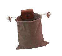 PciDinFo Sac de Cueillette D'extérieur avec Boucle en Cuir PU et Fermeture à Cordon pour Accessoires de Cueillette de Noix, Multifonctionnel, 21,6 X 20,1 C, Brun Foncé