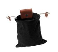 PciDinFo Sac de Cueillette D'extérieur avec Boucle en Cuir PU et Fermeture à Cordon pour Accessoires de Cueillette de Noix, Multifonctionnel, 21,6 X 20,1 C, Noir