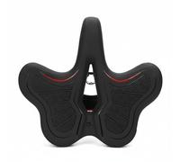 PciDinFo Selle de Vélo Ergonomique Siège Large sans Nez pour Cyclisme Coussin de Mousse Mémoire Densité Élevée Système Amorti Acier Carbone Adapté aux Longues Balades sur Route et Ville, Rouge