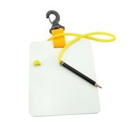 PciDinFo Tableau D'écriture pour La Communication avec Crayon étanche, Clip Pivotant, Polycarbonate Robuste, Adapté à La Plongée, 15.3x12.7cm