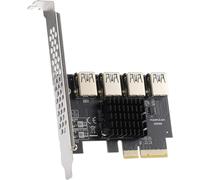 Pcie 1 À 4 Ports Pci-Express, Carte De Montage 4X Slots, Carte Multiplicatrice D'Adaptateur Usb 3.0, Pour Appareils De Minage Bitcoin[HUB6110550]