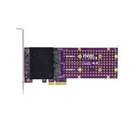 PCIe 4.0 X4 to M.2 NVMe Dual-Channel Expansion Card Adapter Card Split-Free PCIE Expansion Card for 22110/2280/2242 SSD