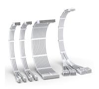 PCIE 5.0 12VHPWR Sleeve Cable Kit,16AWG PC Power Cable Extension,24PIN-ATX/(4+4) PIN-EPS/(12+4) PIN to 4X 8 PIN PCIE- RTX4090/4080/4070Ti Extension Cable-Pure White