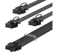 PCIe 5.0 GPU Power Cable 70cmConnector 16 Pin (12+4) 12VHPWR for RTX 3090 Ti 4080 4090,3x8pin (4+4) CPU Male Plugs for Corsair/Great Wall/Thermaltake (Black)