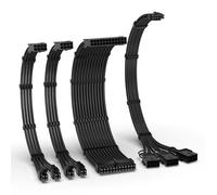 PCIE 5.0 Sheathed Cable Kit 12VHPWR,Power Cable Extension 16AWG,PC PSU Sleeved Cable,24PIN-ATX/(4+4) PIN-EPS/(12+4) PIN to 3X 8 PIN PCIE- RTX4080/4070Ti Extension Cable-Black