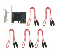 PCIE à 5 III 6 Gbps carte d'extension de contrôleur carte adaptateur de châssis d'ordinateur JMB585 avec 5 câbles