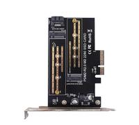 PCIE Adapter Board Dual M.2 NVME to Pcie 4X M2 SSD Adapter B/M Key Support PCI Express 3.0 2230-2280 Hard Drives