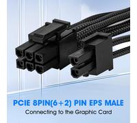 PCIE Cable for Be Quiet,PSU 12 Pin Male to 8 Pin PCIe Connector (6+2)-Sheathed Cable for Power Supply Be Quiet