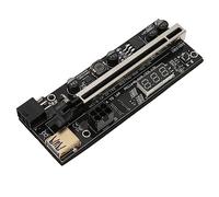 PCIe Express Extender, Risers de Câble D'extension PCI Express 1X à 16X, Carte D'extraction Graphique, Double Capteur de Température USB3.0 6 Broches Compatible avec Les