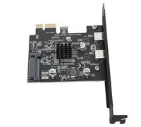 PCIe pour USB 3.2 Card D'extension Gen 2, 2 Ports USB 3.2 PCI Express Carte D'extension PCIe USB C Carte PC Interne USB 3.2 Carte de Port, pour Le Bureau PC 11 10 7 Linux 10 Gbps