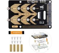 Pcie To 2-Ch M.2 Hat+ Adapter Type B Compatible With Raspberry Pi 5,Support 2280/2260/2242/2230 Size Nvme Protocol M.2 Ss Solid State Drive High-Speed Reading/Writing Nvme Hat