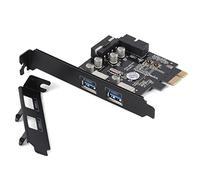 PCIE to 2 Port USB 3.0 PCI-e Internal 20Pin Adapter PCI Express 5.0Gbps 19Pin FL1100 chipset Support WIN10 WIN8 Mac OS