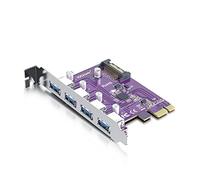 PCIe to (4) USB 3.0 Expansion Card, PCIe USB Add in Card, Internal USB3.0 Hub Converter for Desktop PC Host Card, with 15-pin SATA Power Connector, Support Windows 10/8/7/XP, Linux