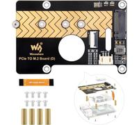 PCIe to M.2 Adapter Board (D), Compatible with Raspberry Pi 5, Supports 2280/2260 / 2242/2230 Size NVMe Protocol M.2 SS Solid State Drive, High-Speed Reading/Writing NVMe Adapter