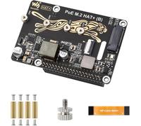 Pcie To M.2 Adapter With Poe Function (B) For Raspberry Pi 5,Supports Nvme M.2 Ssd (2230/2242/2260/2280),High-Speed Reading/Writing,Ieee 802.3Af/At Poe Hat With Dual Led Indicators