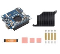 PCIe to M.2 with PoE HAT Compatible with Raspberry Pi 5, Supports NVMe Protocol 2230/2242 Size M.2 Solid State Drive, Prise en charge IEEE 802.3af/at Network Standard