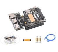 PCIe vers MiniPCIe/Gigabit Ethernet/USB 3.2 Gen1 HAT pour Raspberry Pi 5, HAT+ Standard, prend en charge l'interface MiniPCIe 4G, extension de l'interface PCIe à deux ports USB 3.2 Gen1, prend en