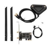 PCIE WiFi 6E Card 6000 Mbps Adaptateur réseau sans Fil à Grande Vitesse avec Bluetooth 5.2 Double Antennes 8DB pour Le Streaming de Jeu 10 11 Linux Openwrt (avec Base d'antenne détachable)