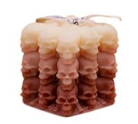 Pcingsia Bougie parfumée tête de mort | Bougie parfumée cube | Bougie squelette décoration d'Halloween bougie longue combustion bougie gothique crâne cube bougies pour femme