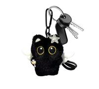 Pcingsia Porte-clés en peluche chat | avec lanière en forme d'animal mignon en peluche réaliste | Décoration de portefeuille amusante pour enfants | Pour cartable, téléphone, portefeuille, sac à dos